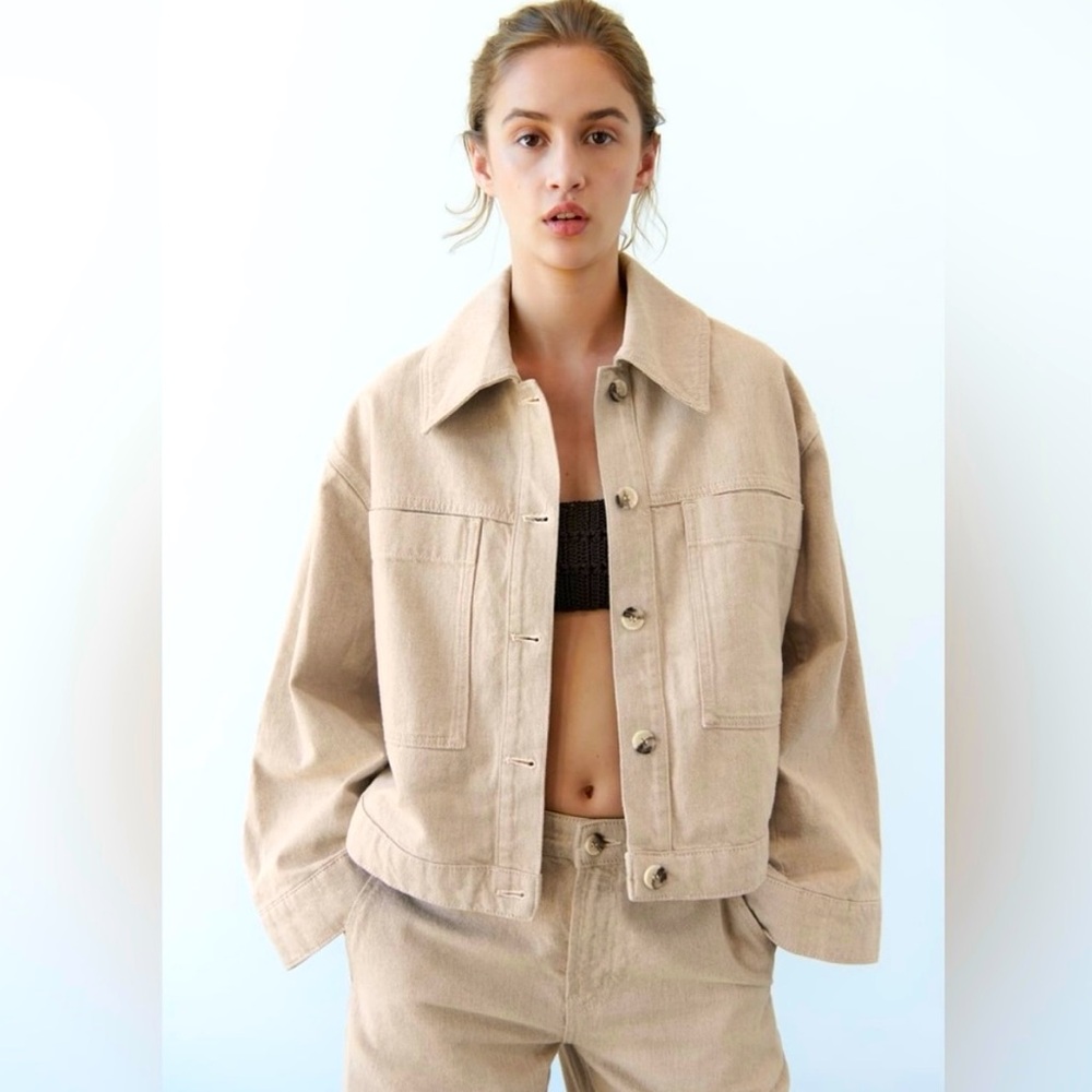 NWOT $89 Zara The Emily Jacket In Ecru